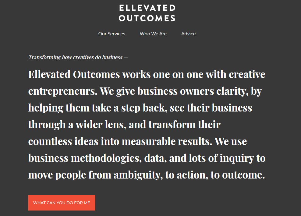 Ellevated Outcomes - Landing Page